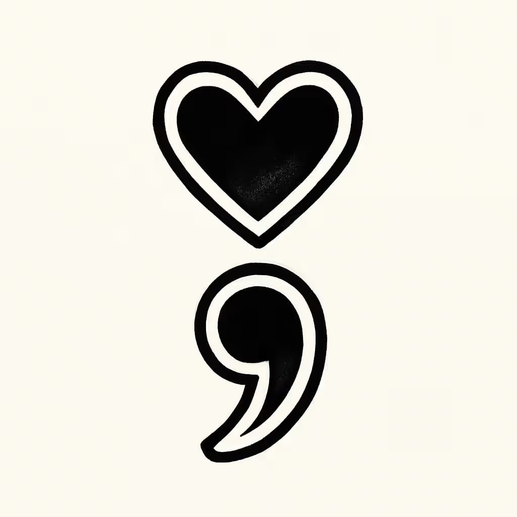 Tatouage Point-Virgule : Espoir et Persévérance