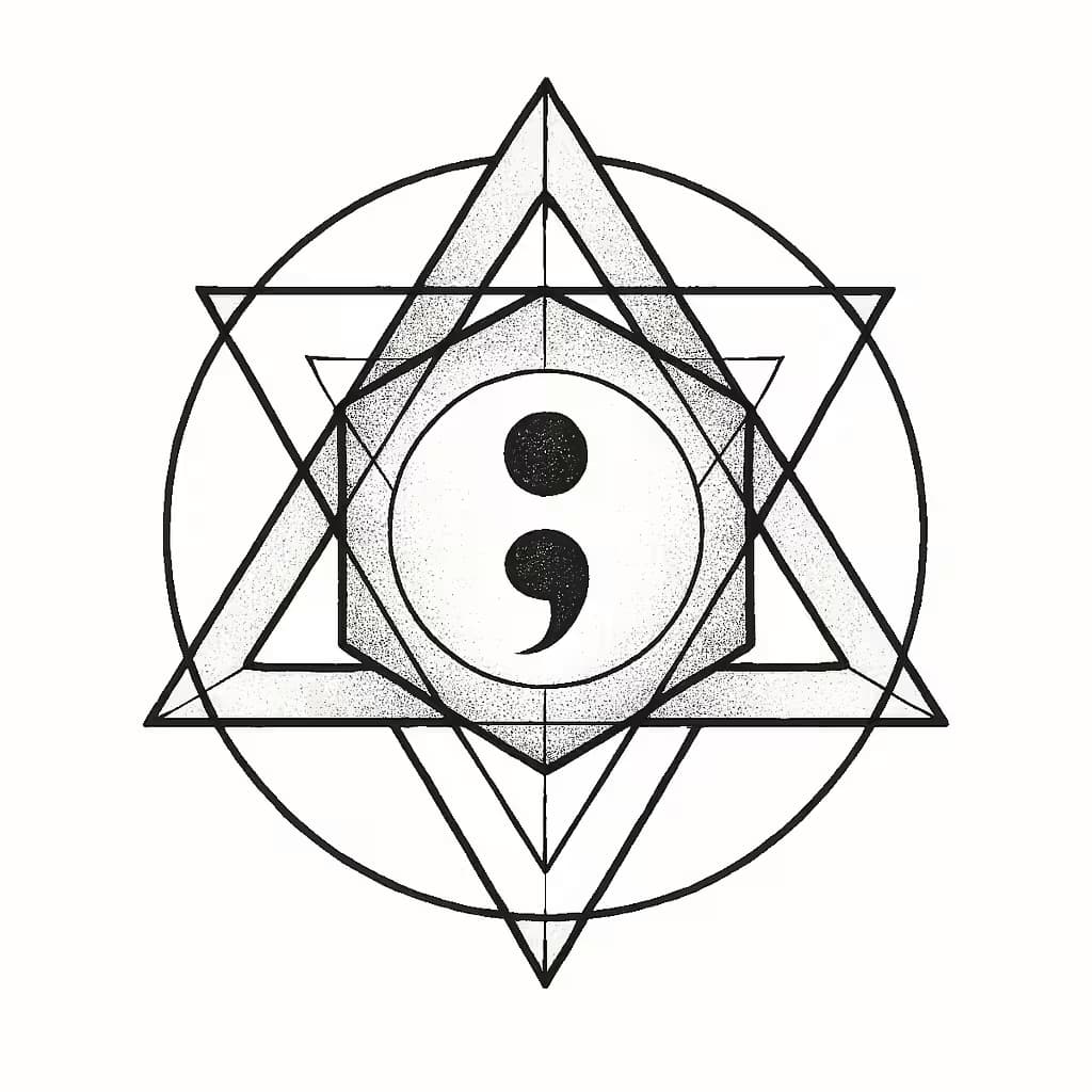 セミコロンタトゥー 幾何学デザインの新提案