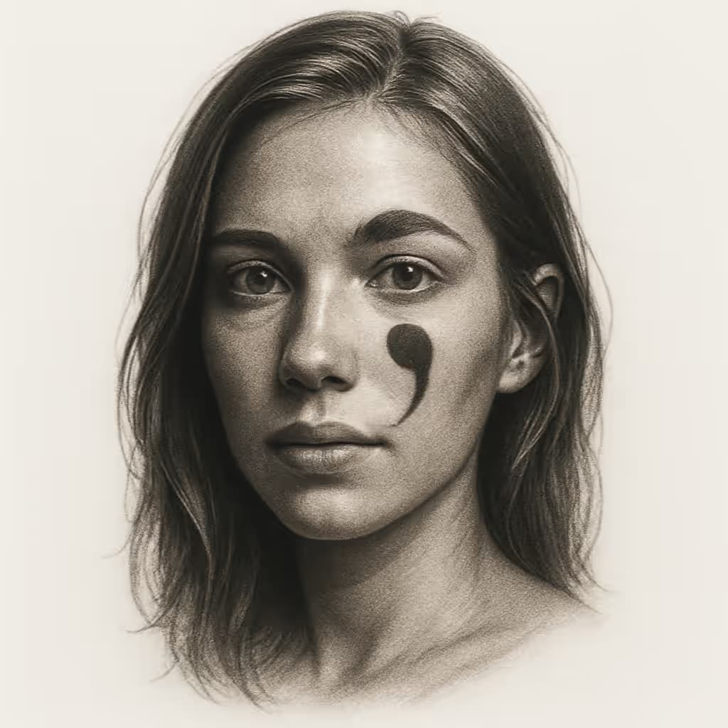 セミコロンタトゥー写実的ポートレートデザイン