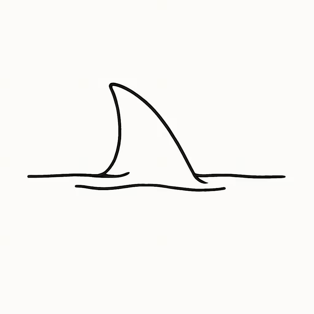 サメ タトゥー | 極細ミニマリストデザイン