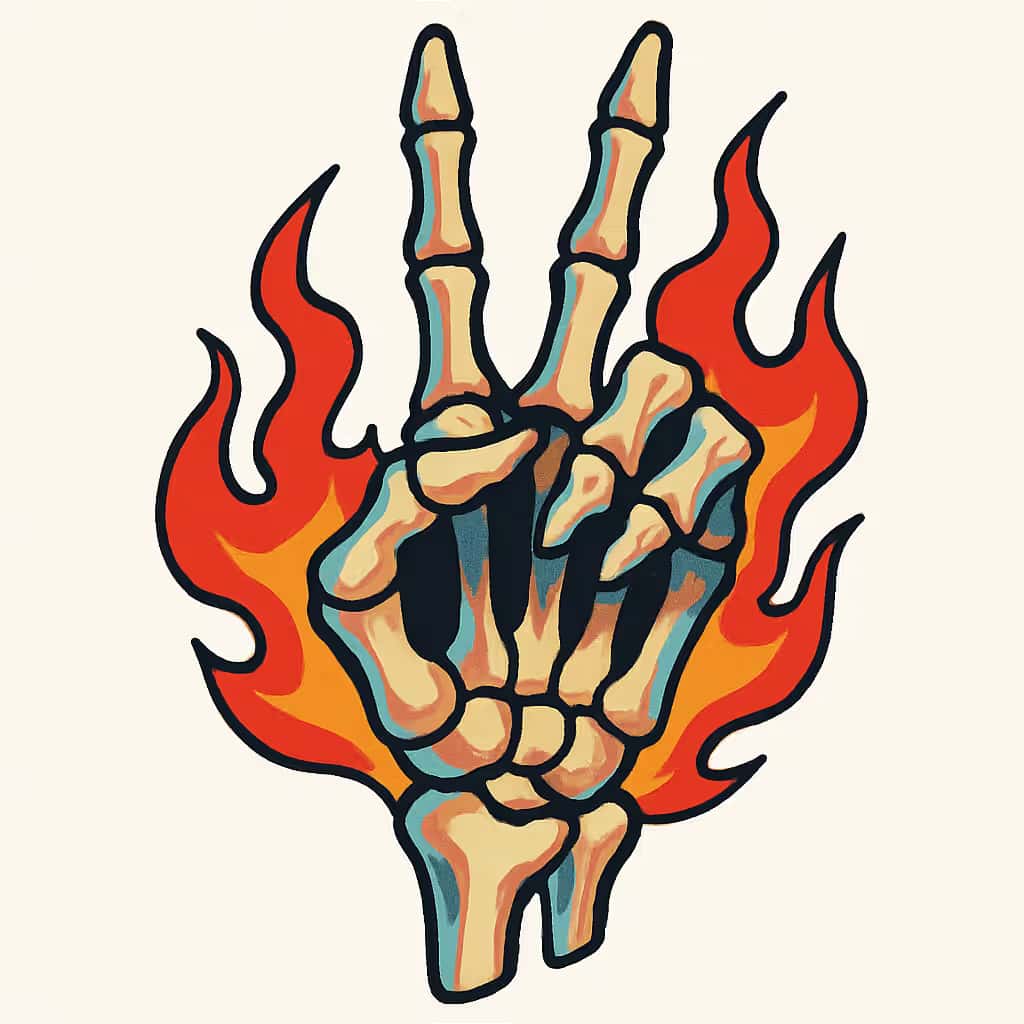 Tatuaje de Mano de Esqueleto | Espíritu Rebelde