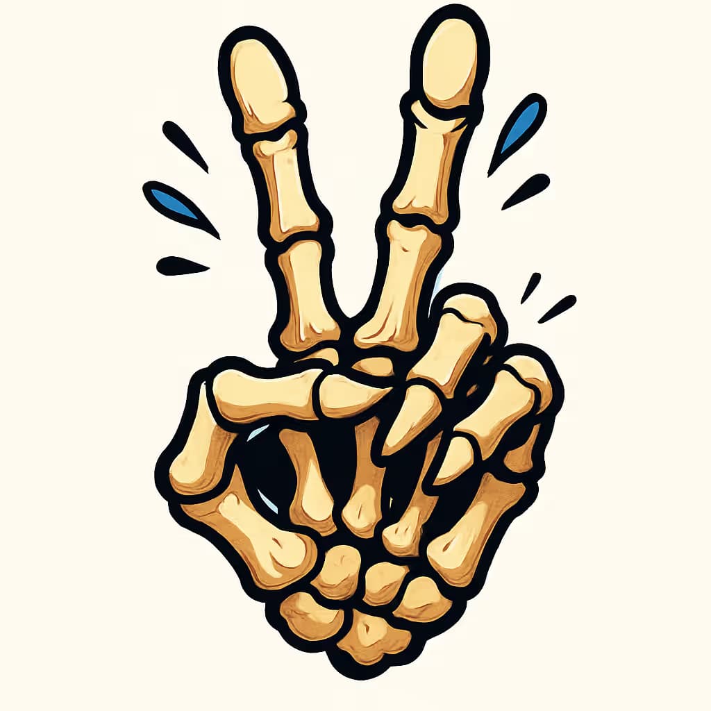 Tatuaje de mano esqueleto estilo anime único