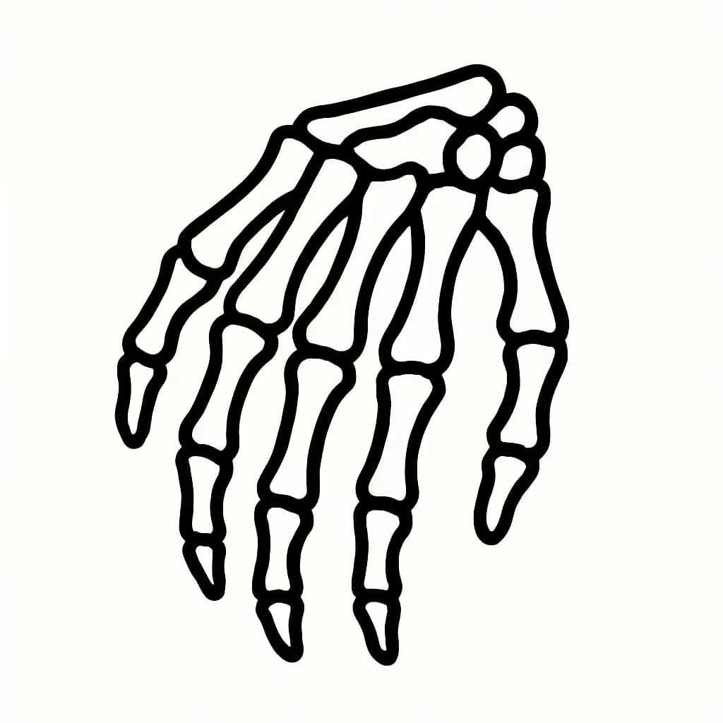 Tatuaje de mano esquelética básico en perfil