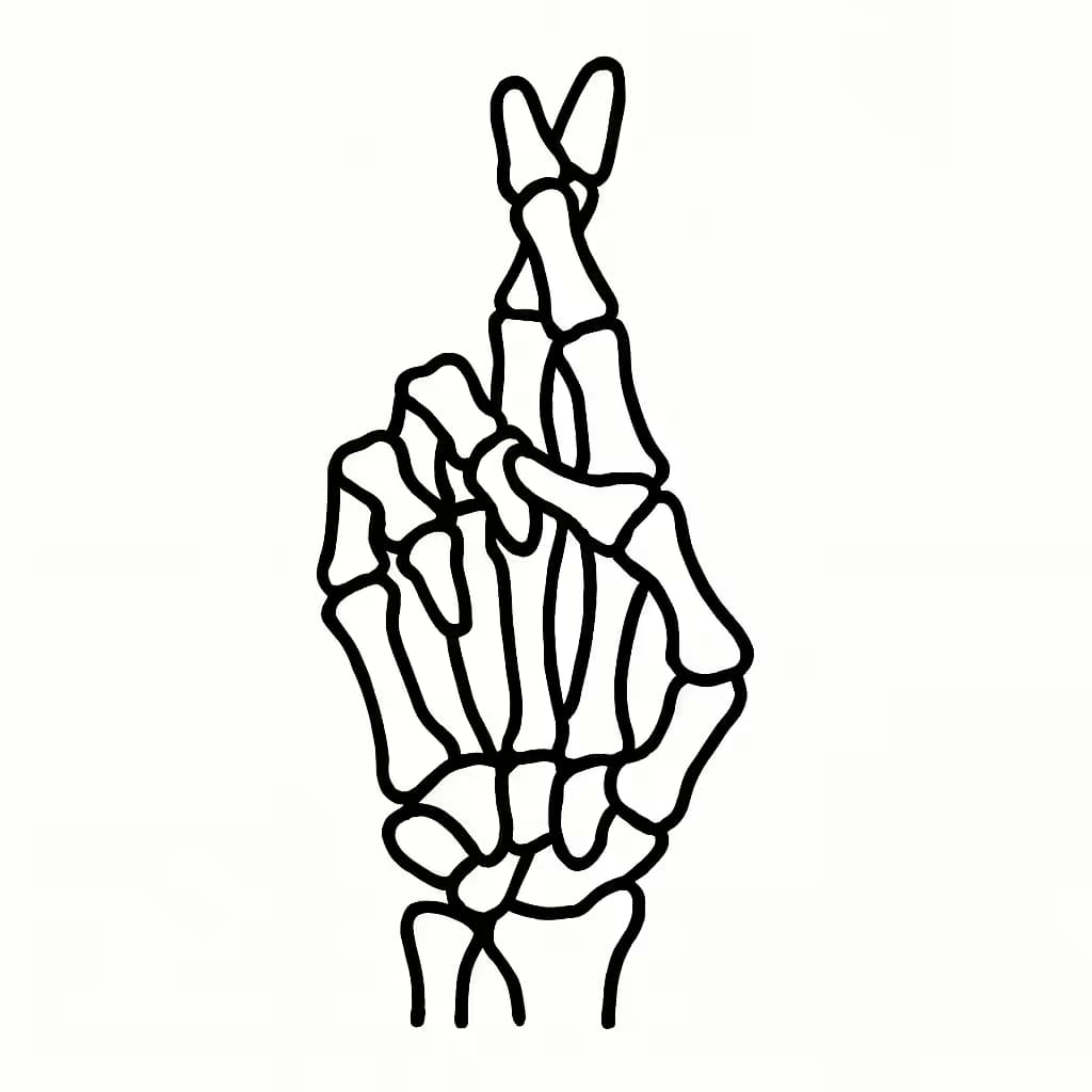 Tatuaje de mano esquelética minimalista