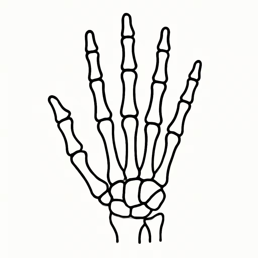 Tatuaje de mano esquelética minimalista