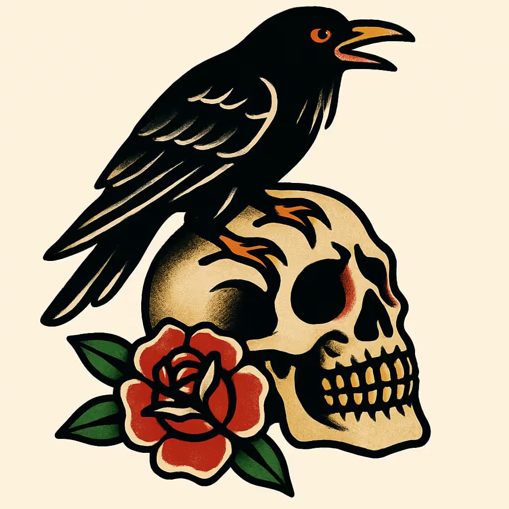 スカルタトゥー | アメリカントラディショナルの美学