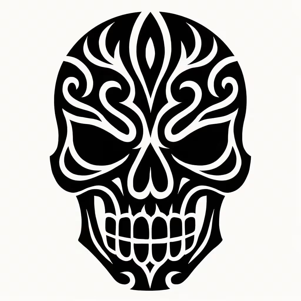 スカルタトゥー | トライバルマスクデザイン