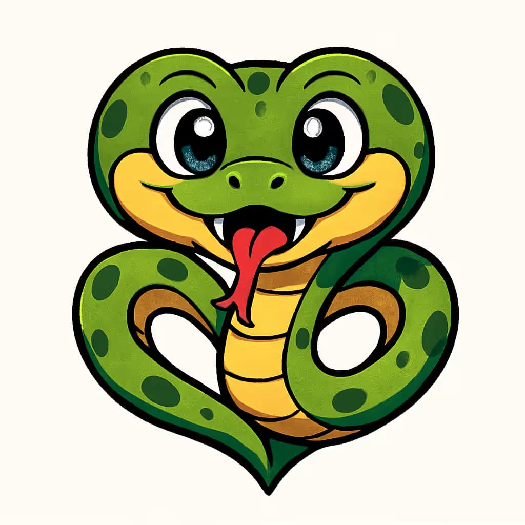 スネークタトゥーのアニメ風デザイン