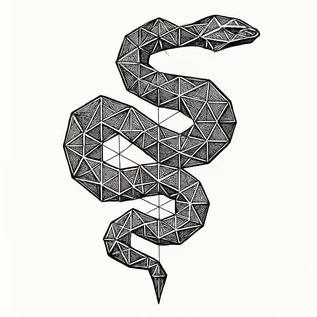 スネークタトゥー 幾何学デザインの洗練美