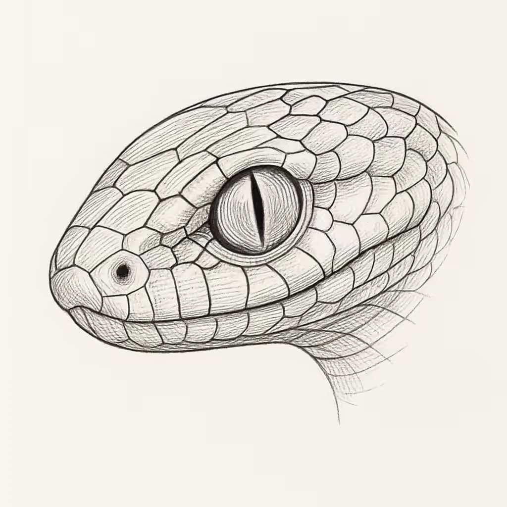 スネークタトゥー繊細ラインアートデザイン