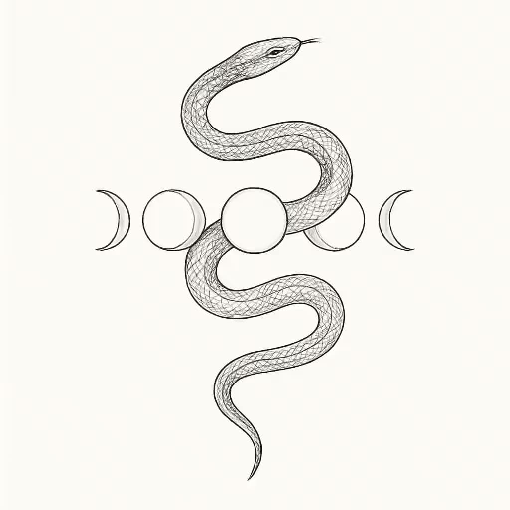 スネークタトゥー | 繊細な細線アートデザイン