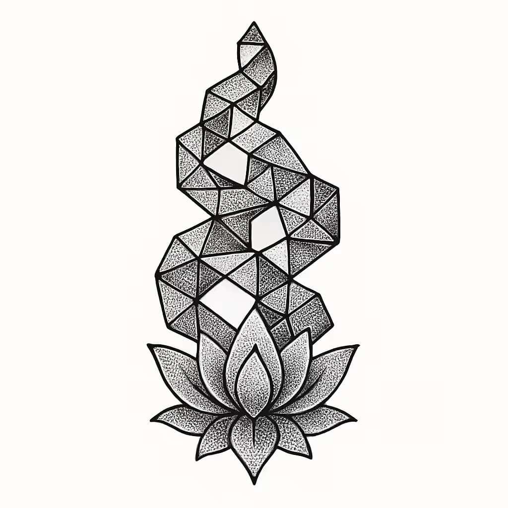 Geometric Scent Wave | Abstract Symmetry Tattoo