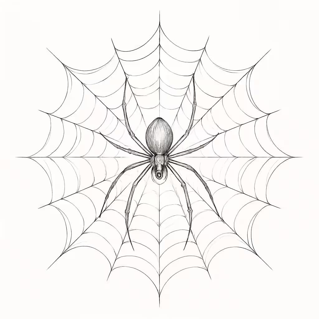 スパイダー タトゥー細線スタイル優雅なデザイン