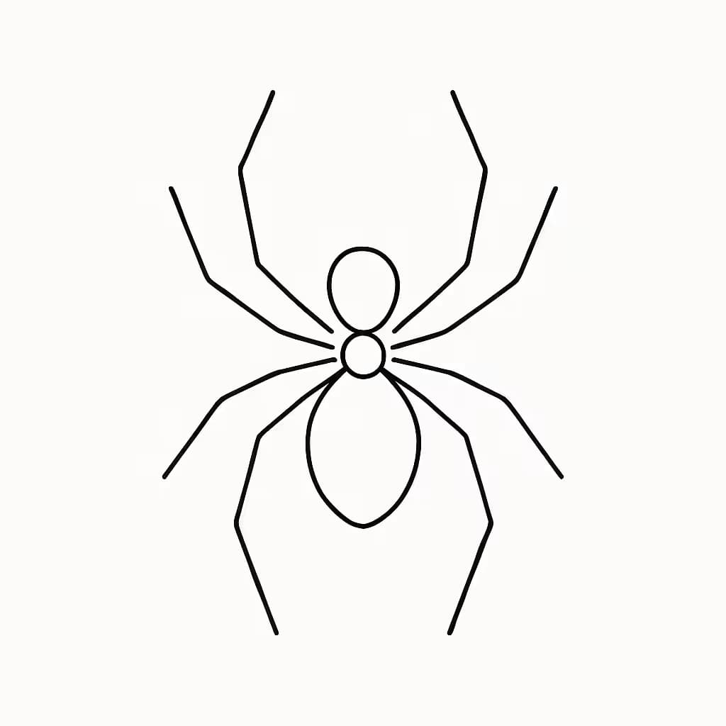 スパイダー タトゥー:ミニマリストな蜘蛛線画デザイン