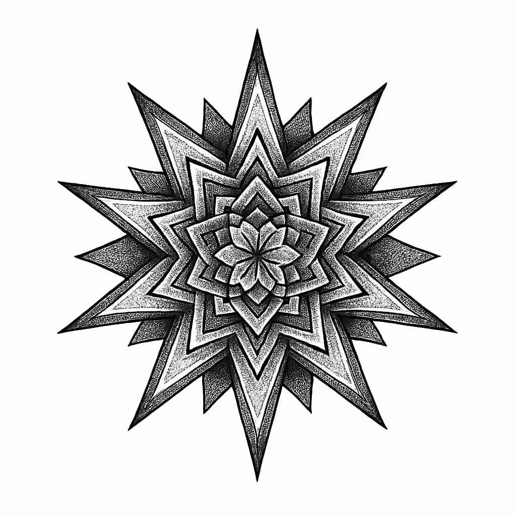 スタータトゥー 幾何学的デザインの輝き