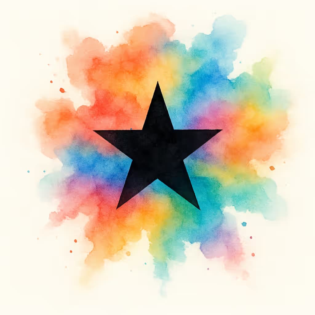 スタータトゥー 水彩アート幻想的デザイン