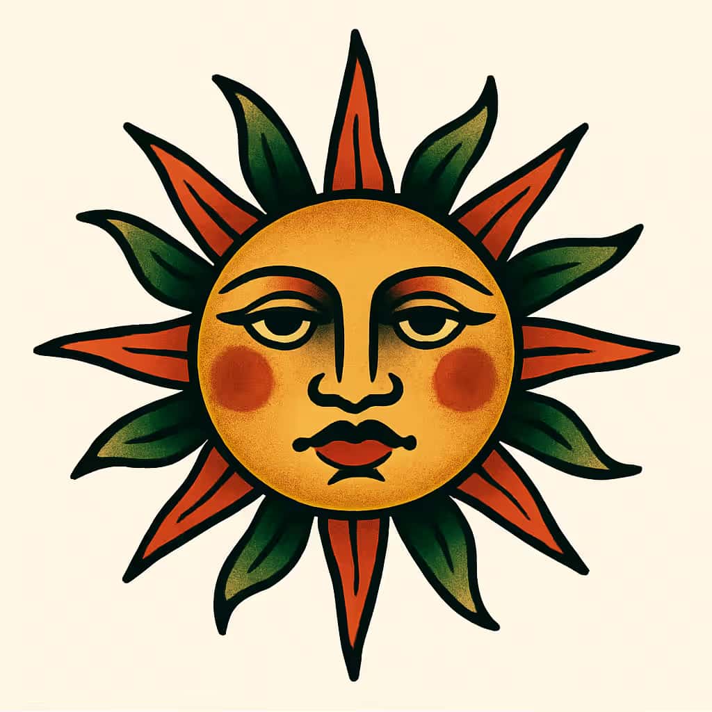 太陽タトゥー | 永遠のエネルギーと希望の象徴