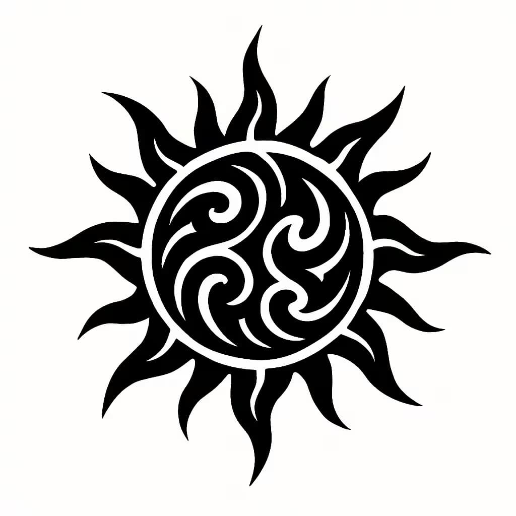 太陽タトゥー | トライバルスタイルの力強い象徴