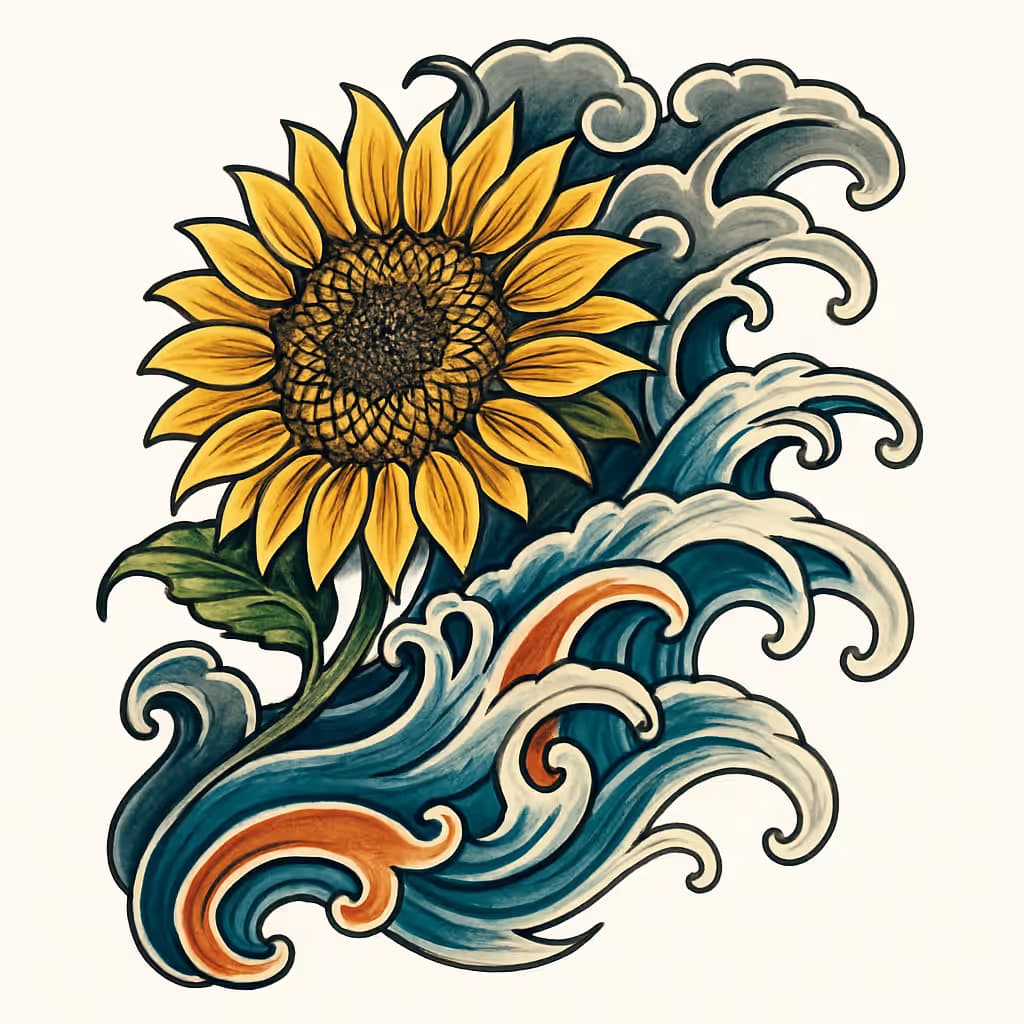 ひまわりタトゥー | 日式波紋デザインの魅力
