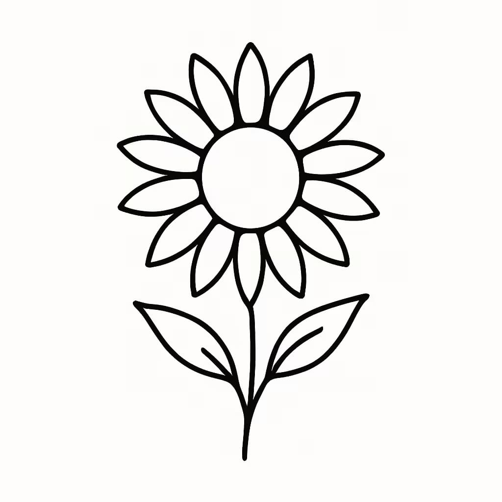 ひまわりタトゥー 極細アウトラインミニマルデザイン