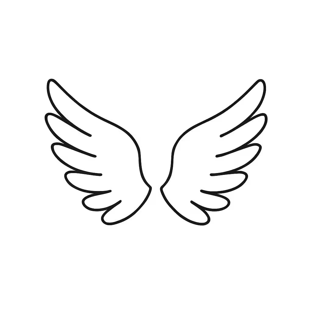 天使のためのタトゥー 極簡翼シルエットデザイン