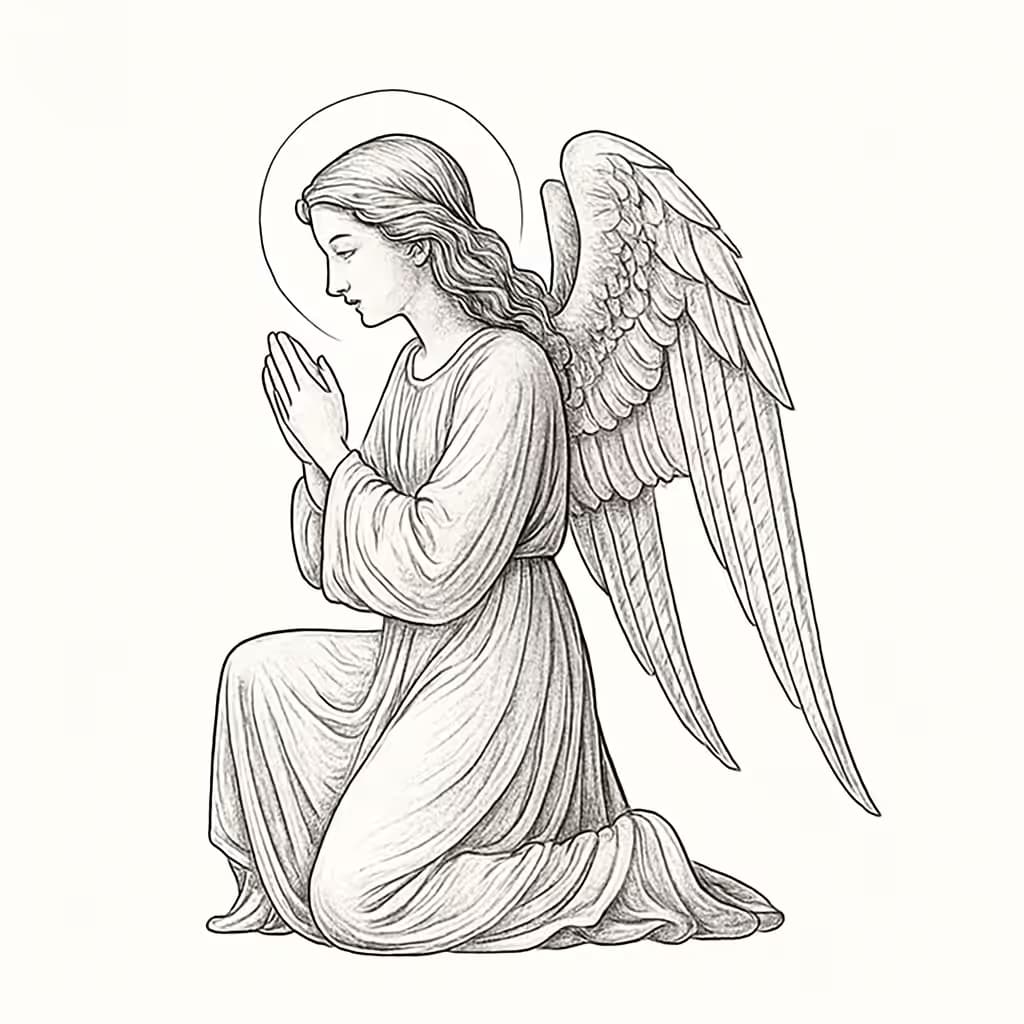 天使のタトゥー | 繊細なファインラインデザイン