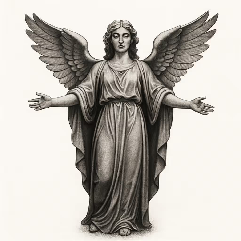 天使のタトゥー リアリズムで描く守護天使