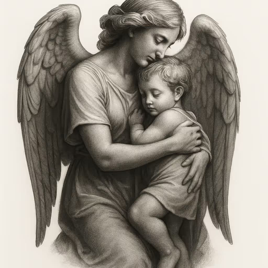 天使のタトゥー | リアリズムの守護デザイン