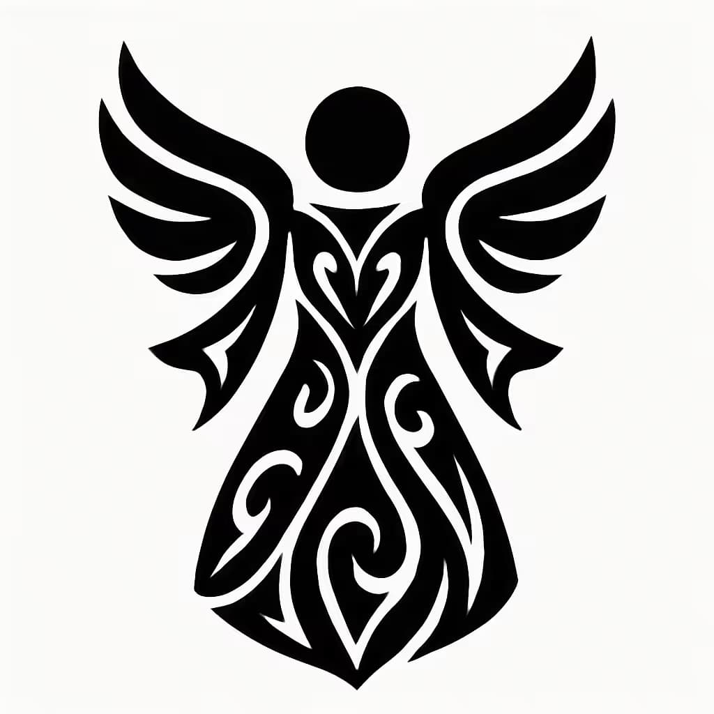 天使のタトゥー | トライバルモチーフデザイン