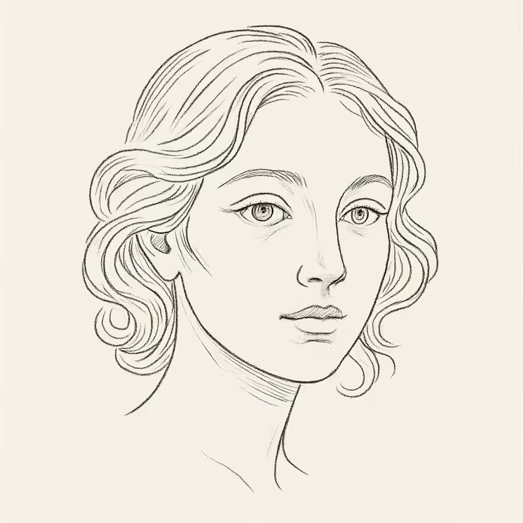 顔のタトゥー 細線女性デザイン 優雅な表現