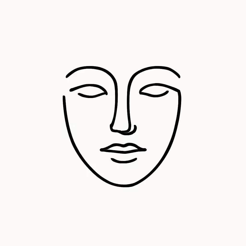 顔入りタトゥー 極細ラインミニマルデザイン