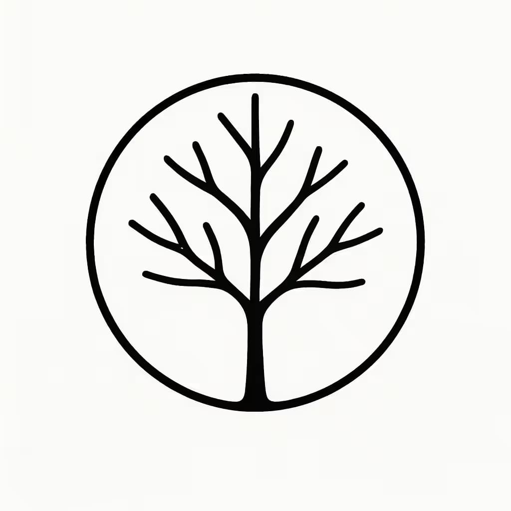 生命の樹タトゥー ミニマリストサークルデザイン