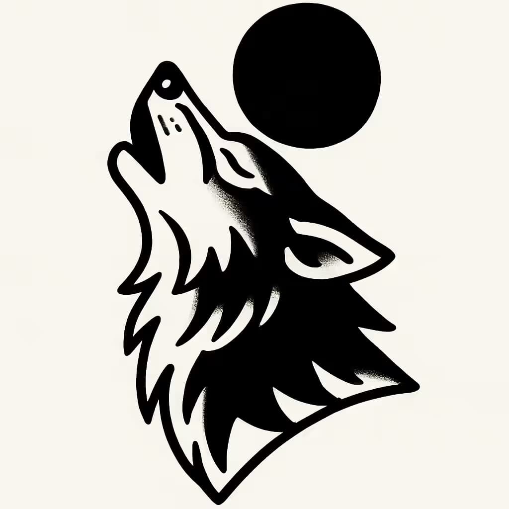 ウルフタトゥー | クラシックムーンデザイン