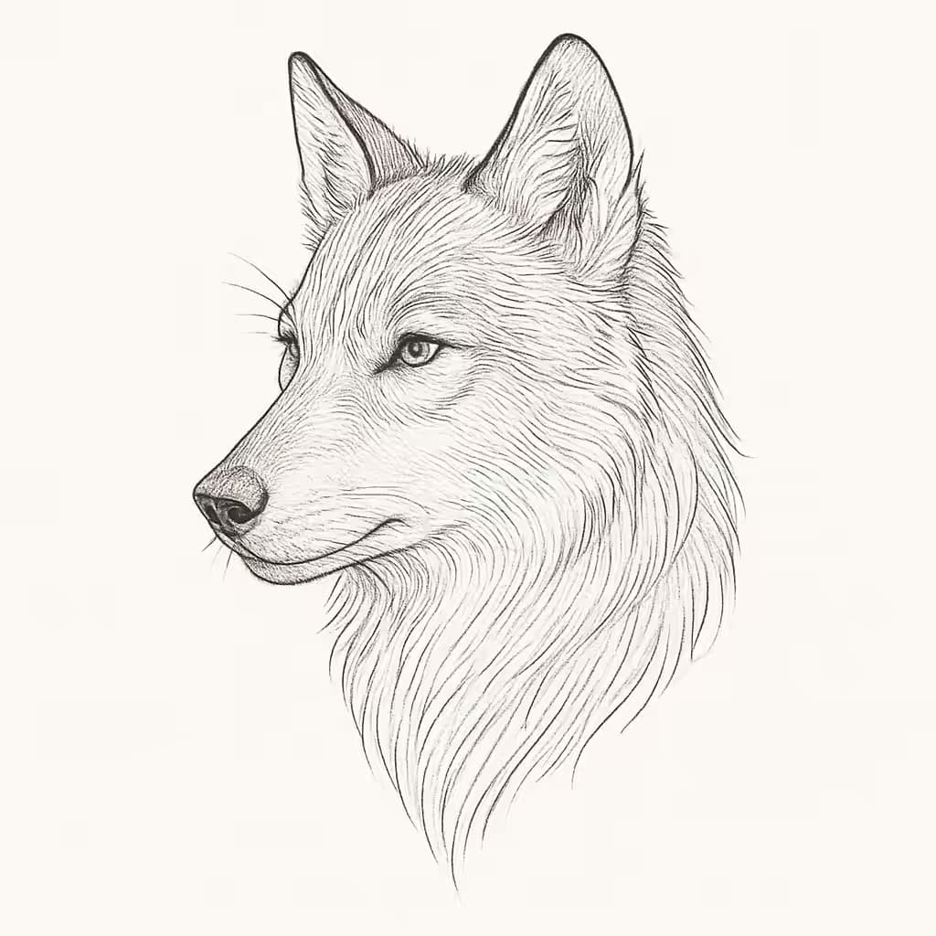 ウルフタトゥー | 繊細な細線美のサイドプロファイル